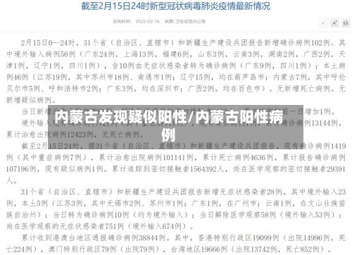内蒙古发现疑似阳性/内蒙古阳性病例-第1张图片