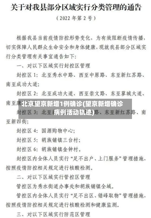北京望京新增1例确诊(望京新增确诊病例活动轨迹)-第1张图片